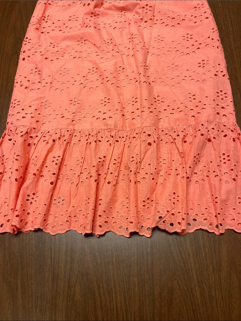 Joie 2-piece orange eyelet skirt and top set, size medium, new without tags